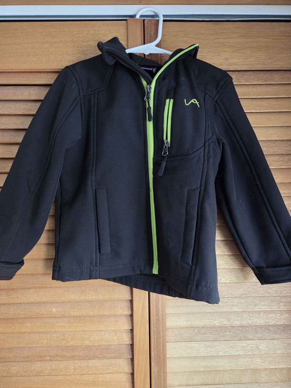 Black Jacket with Lime Green Zipper and Accent